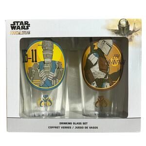 NIB Funko Star Wars Mandalorian & IG-11 Bounty Hunters Drinking Pint Glass Set